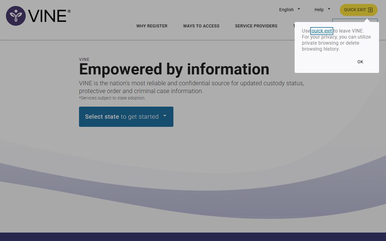 VINELink custody notification site used for St. Louis County released inmate alerts